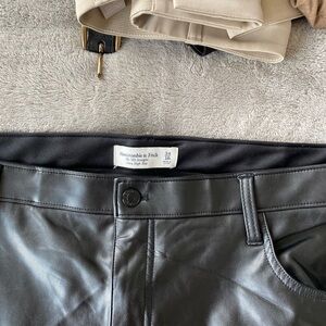 Size 16R Abercrombie & Fitch Black Leather Pants